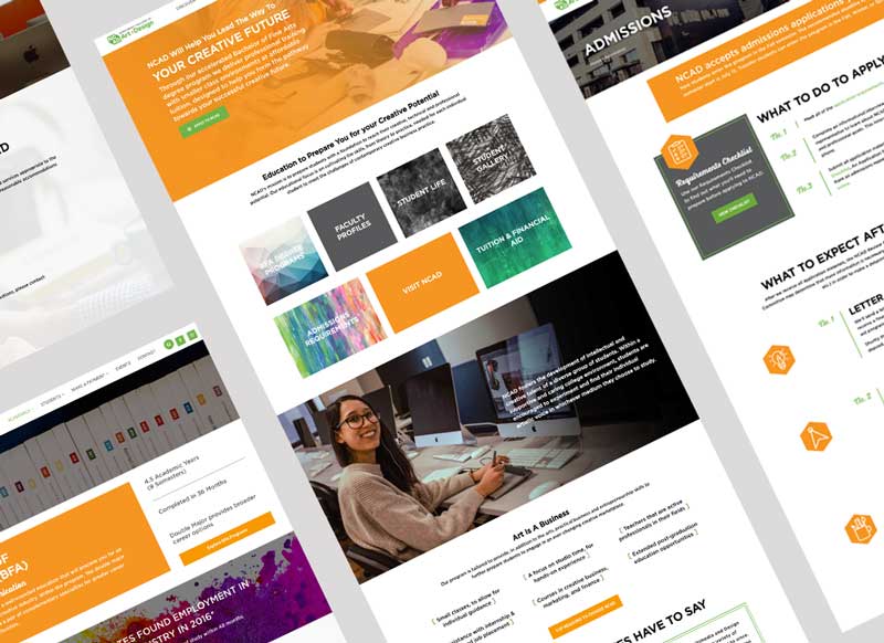 ncad-after Example of final webpage designs for NCAD's new website